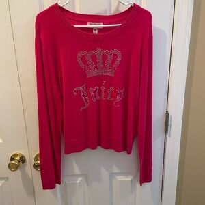 Juicy Couture Red Crown Embellished Sweater